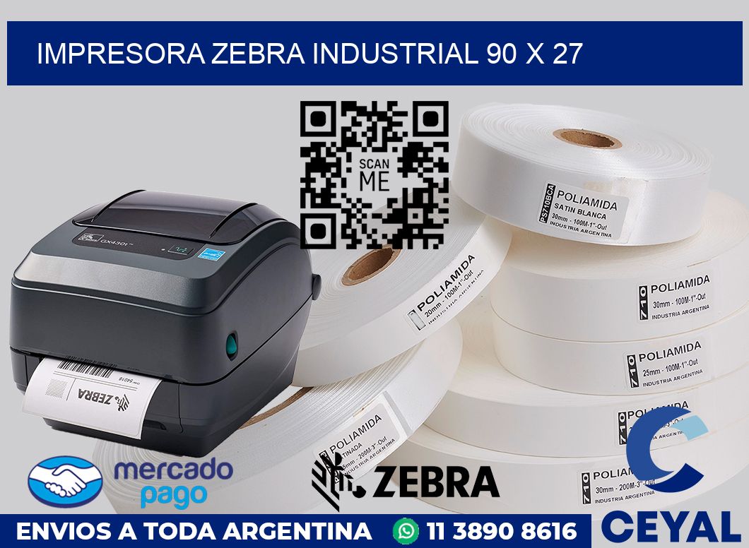 Impresora Zebra industrial 90 x 27