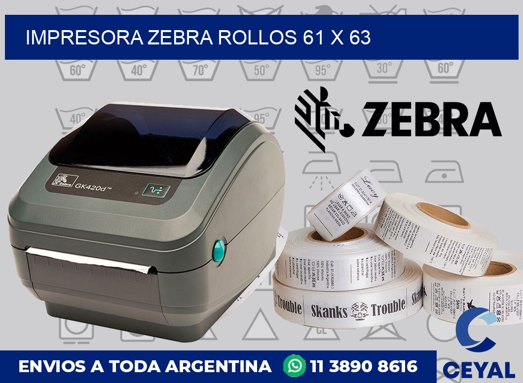 Impresora Zebra rollos 61 x 63