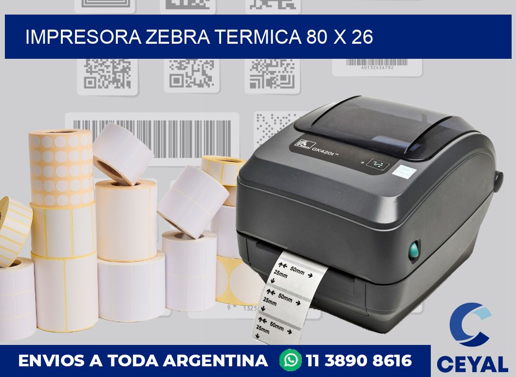 Impresora Zebra termica 80 x 26