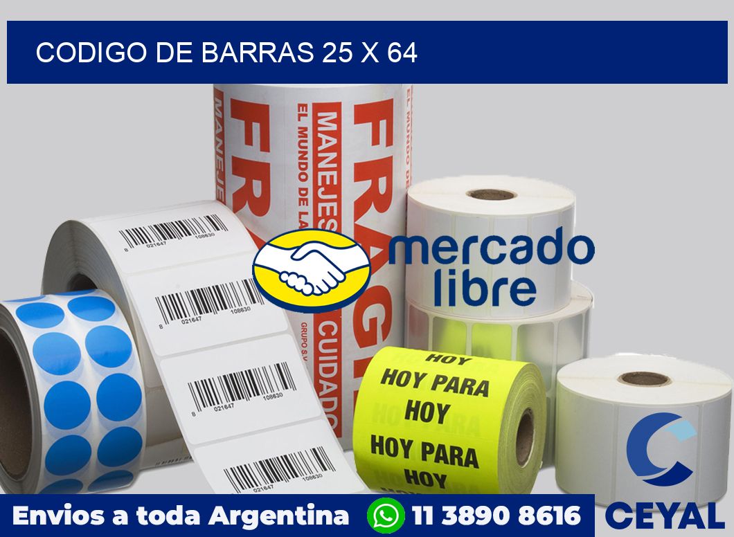 codigo de barras 25 x 64