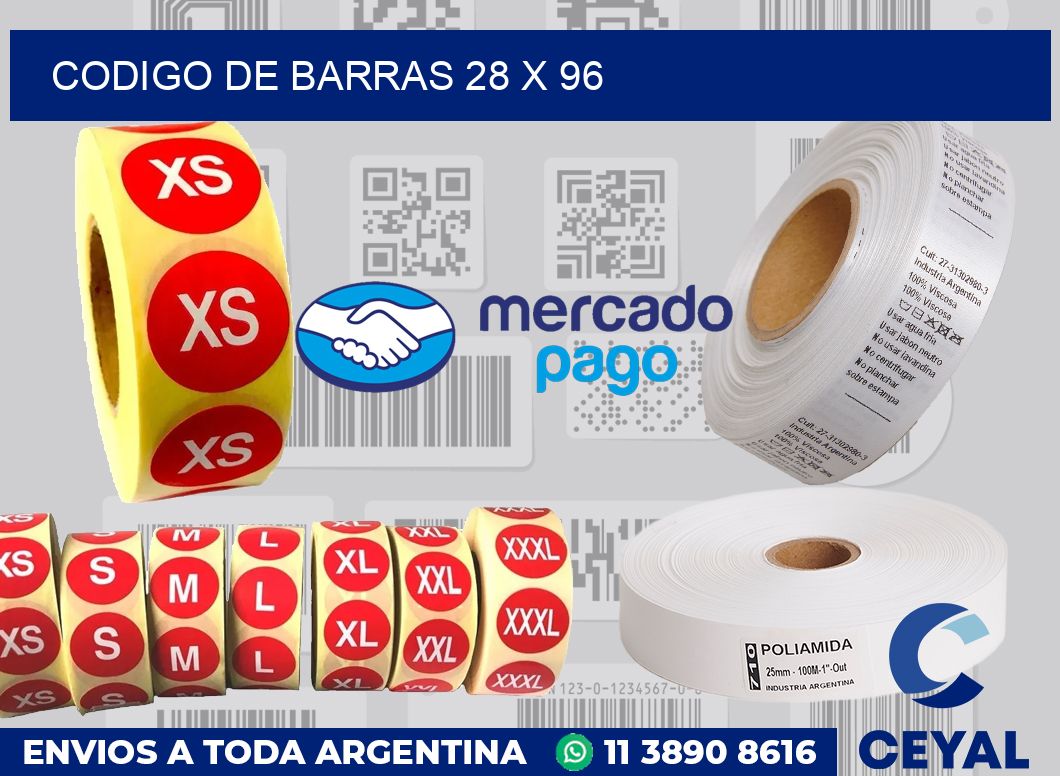 codigo de barras 28 x 96