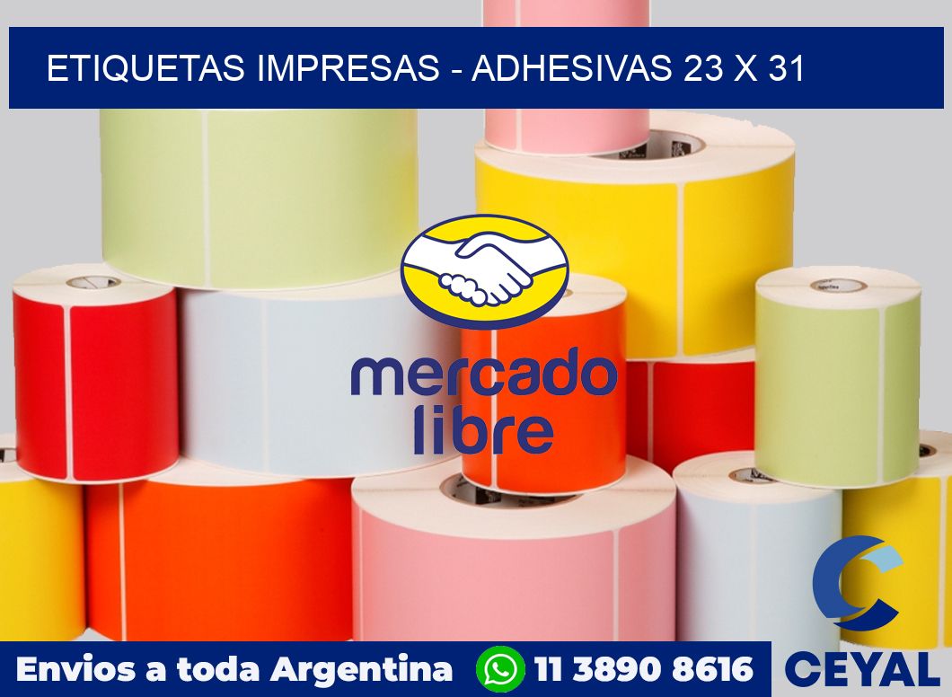 etiquetas impresas – Adhesivas 23 x 31