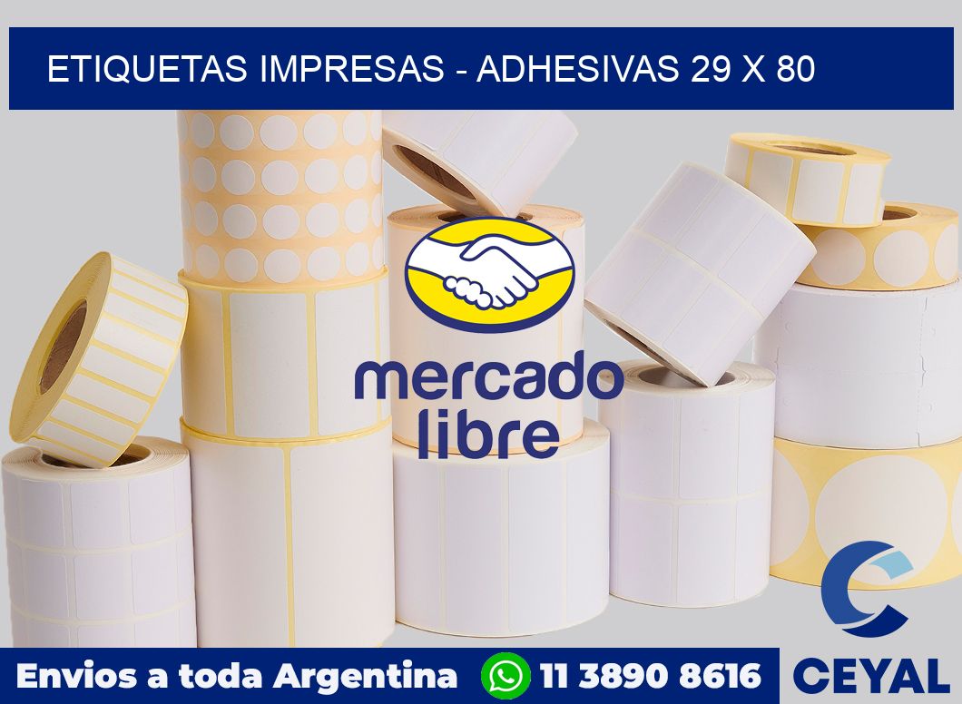 etiquetas impresas - Adhesivas 29 x 80