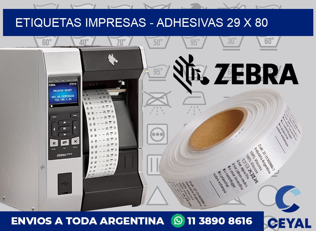 etiquetas impresas – Adhesivas 29 x 80