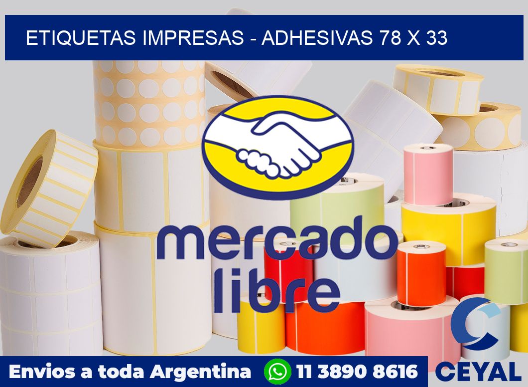 etiquetas impresas - Adhesivas 78 x 33