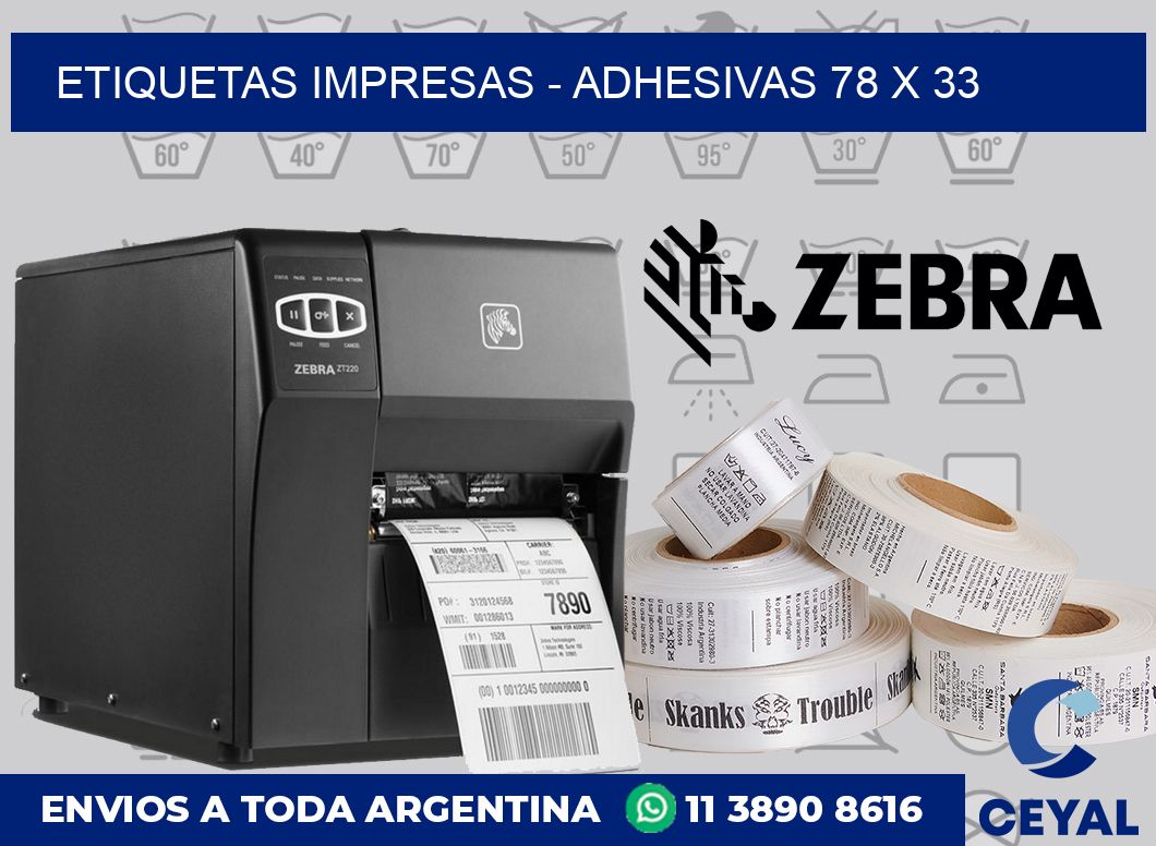 etiquetas impresas – Adhesivas 78 x 33