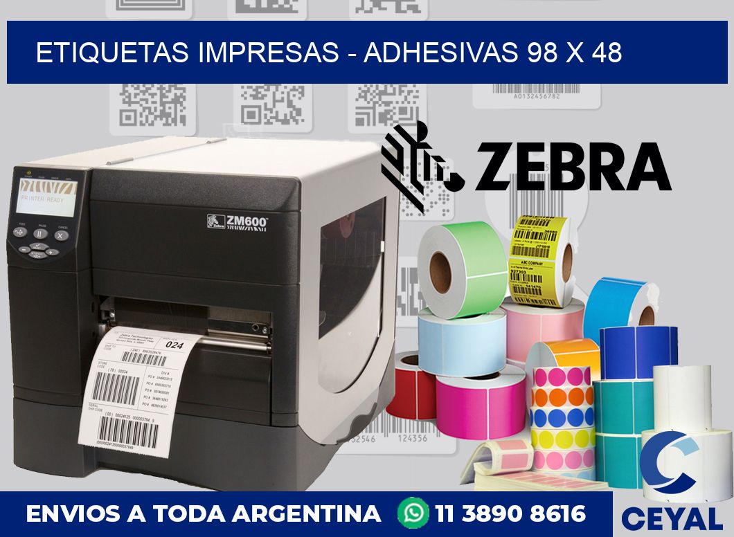 etiquetas impresas – Adhesivas 98 x 48