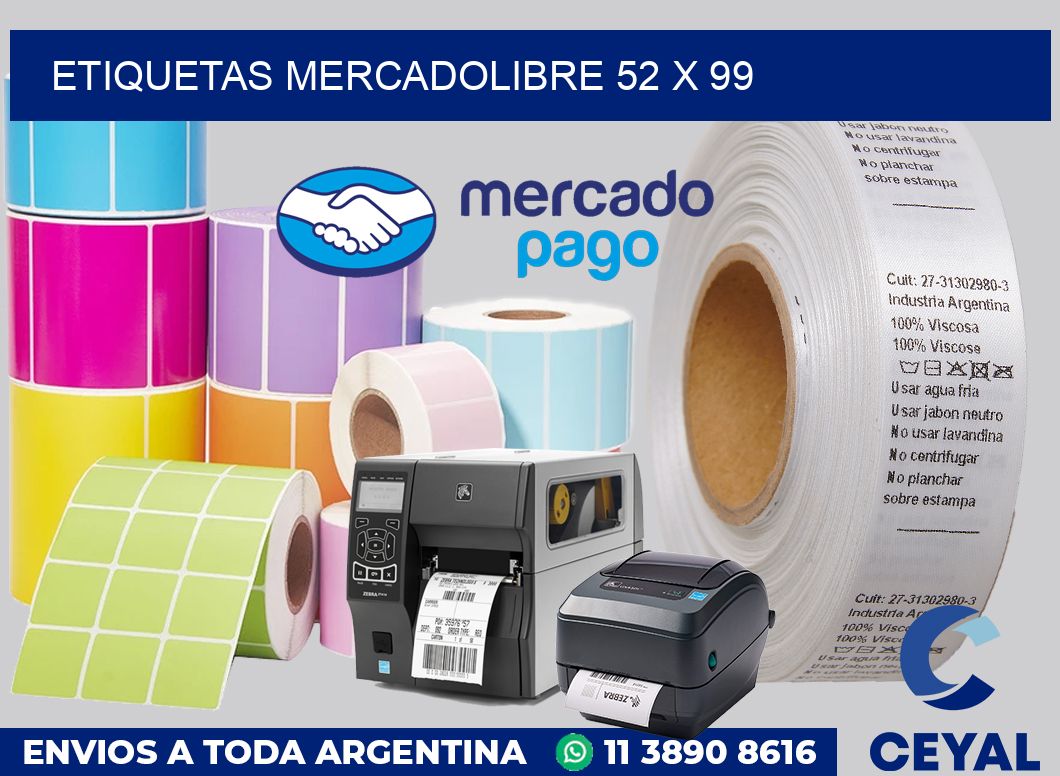 etiquetas mercadolibre 52 x 99