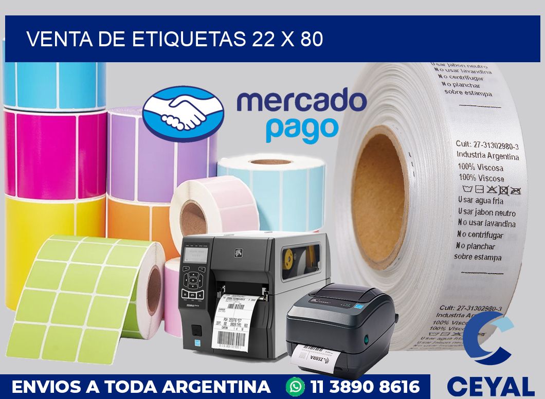 venta de etiquetas 22 x 80