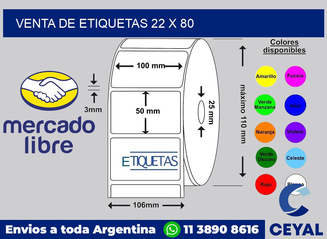 venta de etiquetas 22 x 80