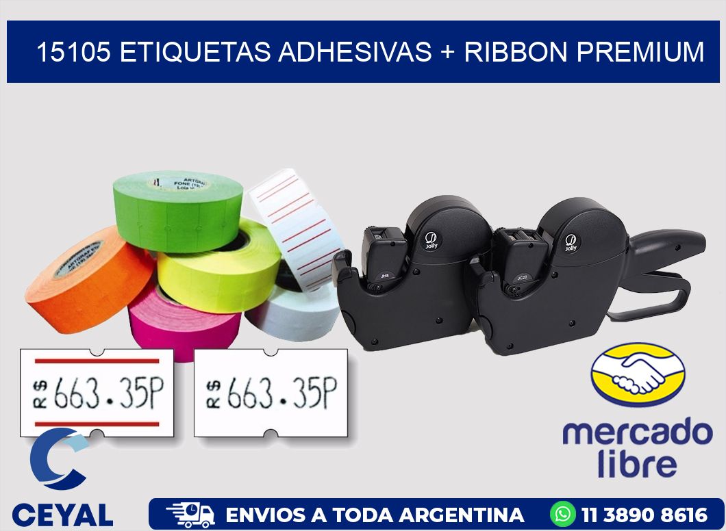 15105 ETIQUETAS ADHESIVAS + RIBBON PREMIUM