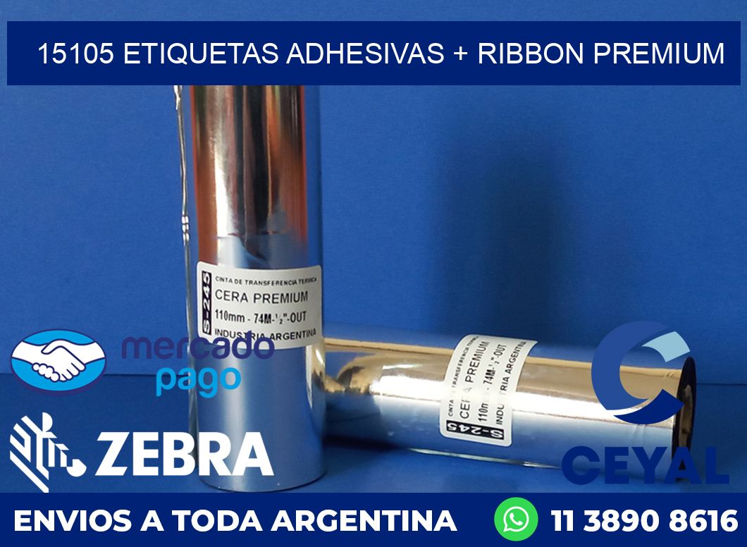 15105 ETIQUETAS ADHESIVAS + RIBBON PREMIUM