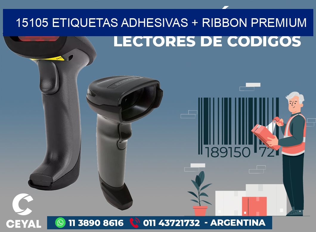 15105 ETIQUETAS ADHESIVAS + RIBBON PREMIUM