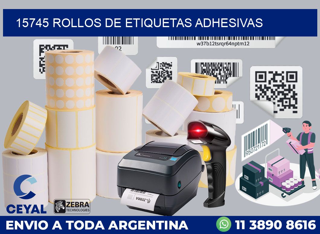 15745 ROLLOS DE ETIQUETAS ADHESIVAS