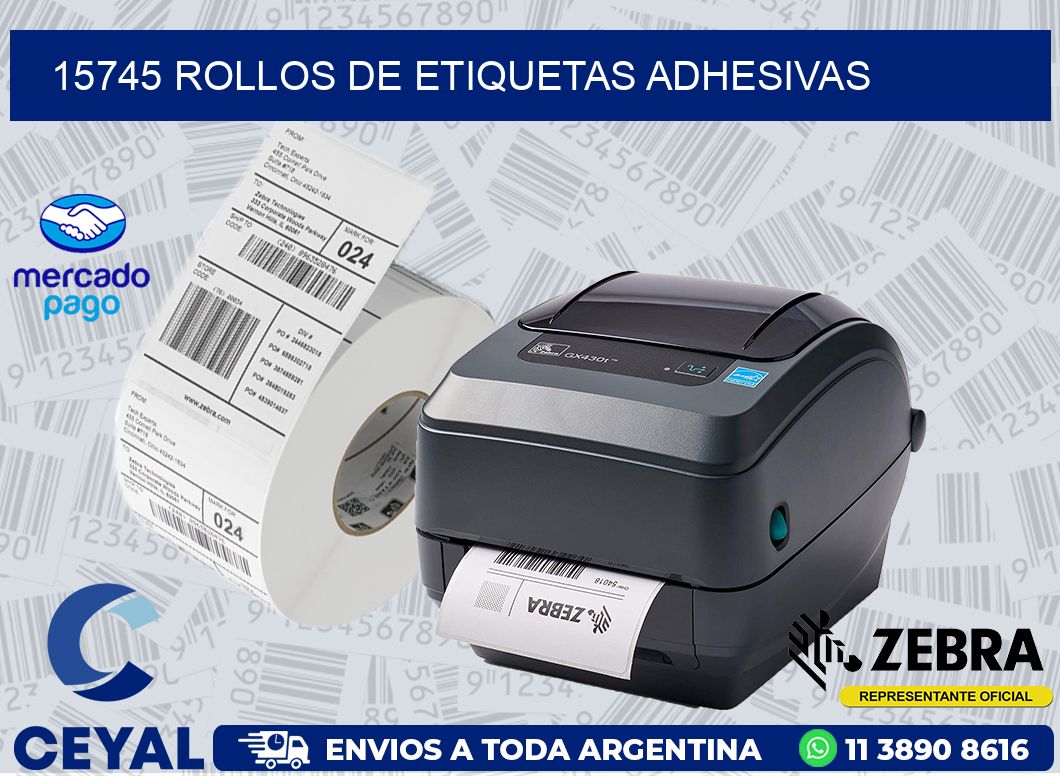 15745 ROLLOS DE ETIQUETAS ADHESIVAS