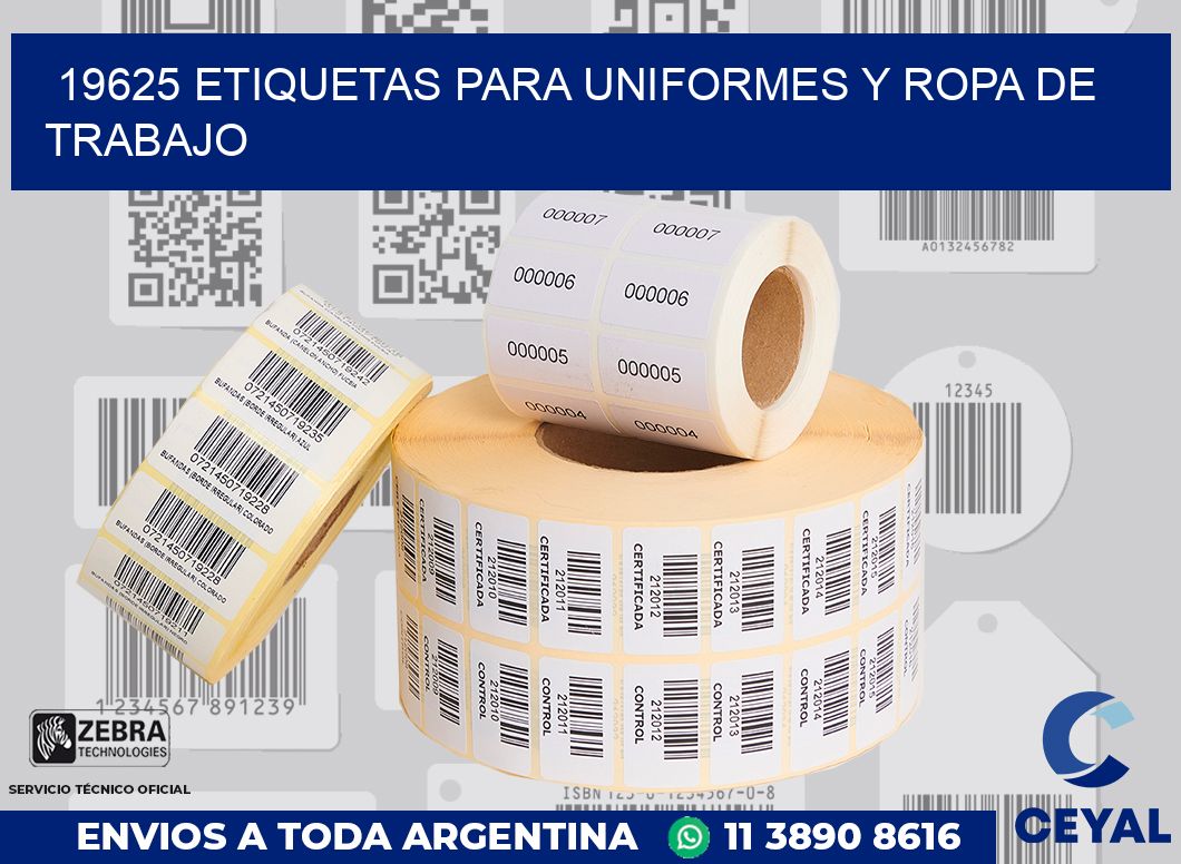 19625 ETIQUETAS PARA UNIFORMES Y ROPA DE TRABAJO