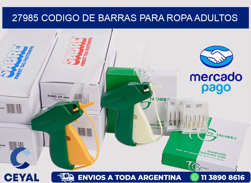 27985 CODIGO DE BARRAS PARA ROPA ADULTOS