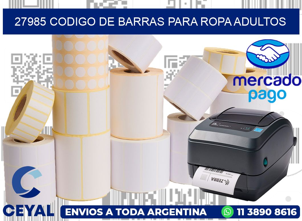 27985 CODIGO DE BARRAS PARA ROPA ADULTOS