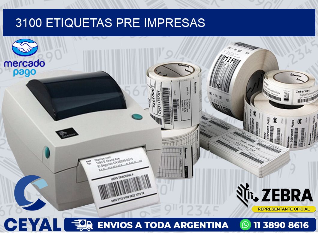 3100 ETIQUETAS PRE IMPRESAS