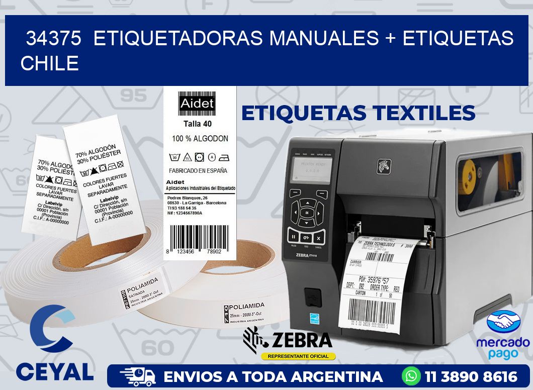 34375  ETIQUETADORAS MANUALES + ETIQUETAS CHILE