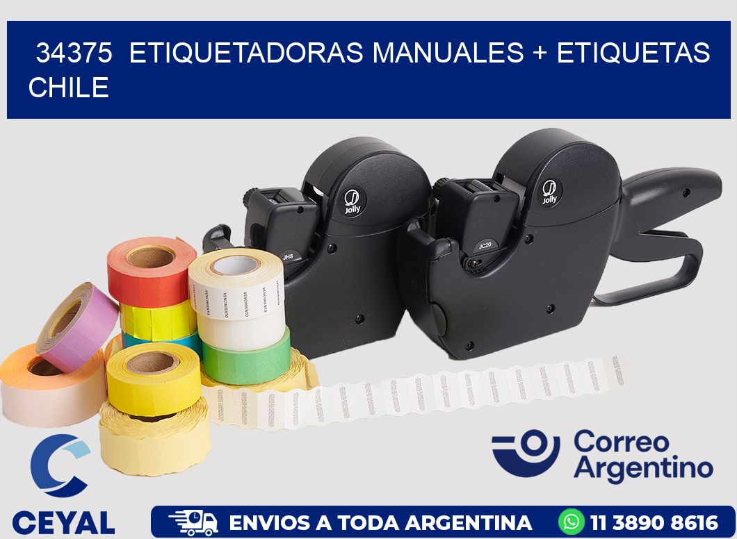 34375  ETIQUETADORAS MANUALES + ETIQUETAS CHILE