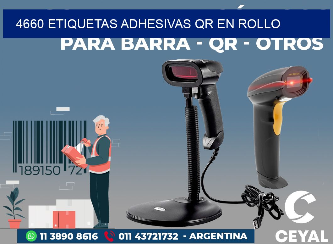 4660 ETIQUETAS ADHESIVAS QR EN ROLLO