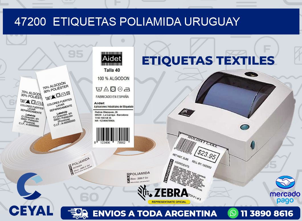 47200  ETIQUETAS POLIAMIDA URUGUAY