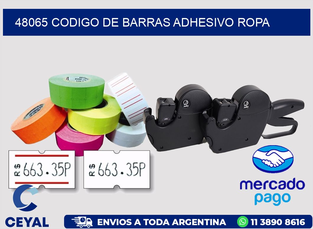 48065 CODIGO DE BARRAS ADHESIVO ROPA