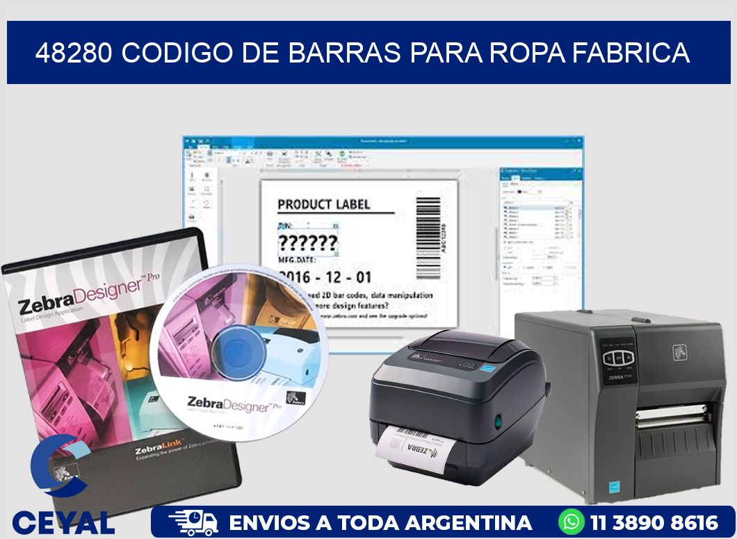 48280 CODIGO DE BARRAS PARA ROPA FABRICA