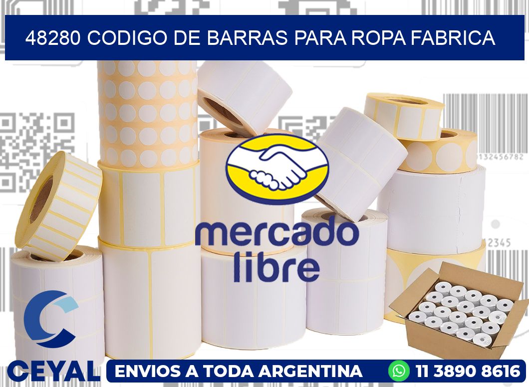 48280 CODIGO DE BARRAS PARA ROPA FABRICA