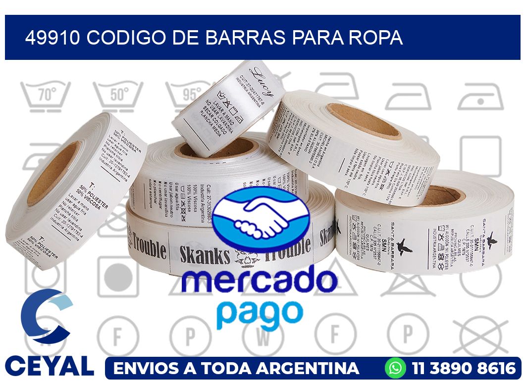 49910 CODIGO DE BARRAS PARA ROPA