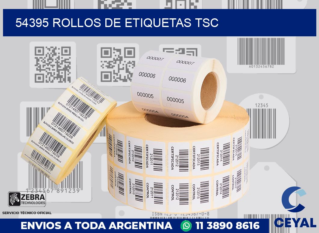 54395 ROLLOS DE ETIQUETAS TSC