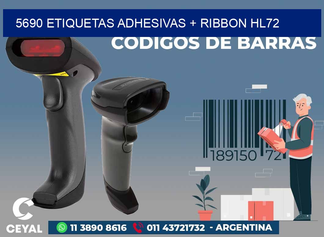 5690 ETIQUETAS ADHESIVAS + RIBBON HL72