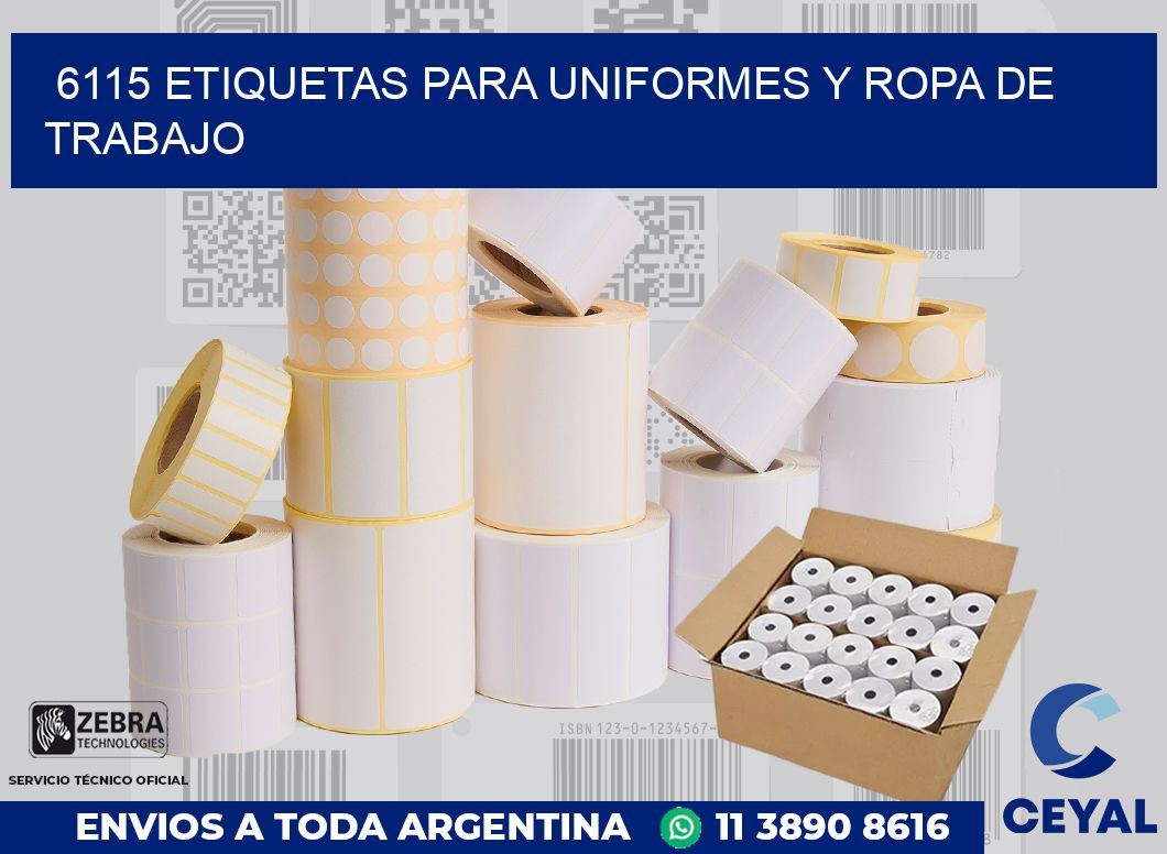 6115 ETIQUETAS PARA UNIFORMES Y ROPA DE TRABAJO