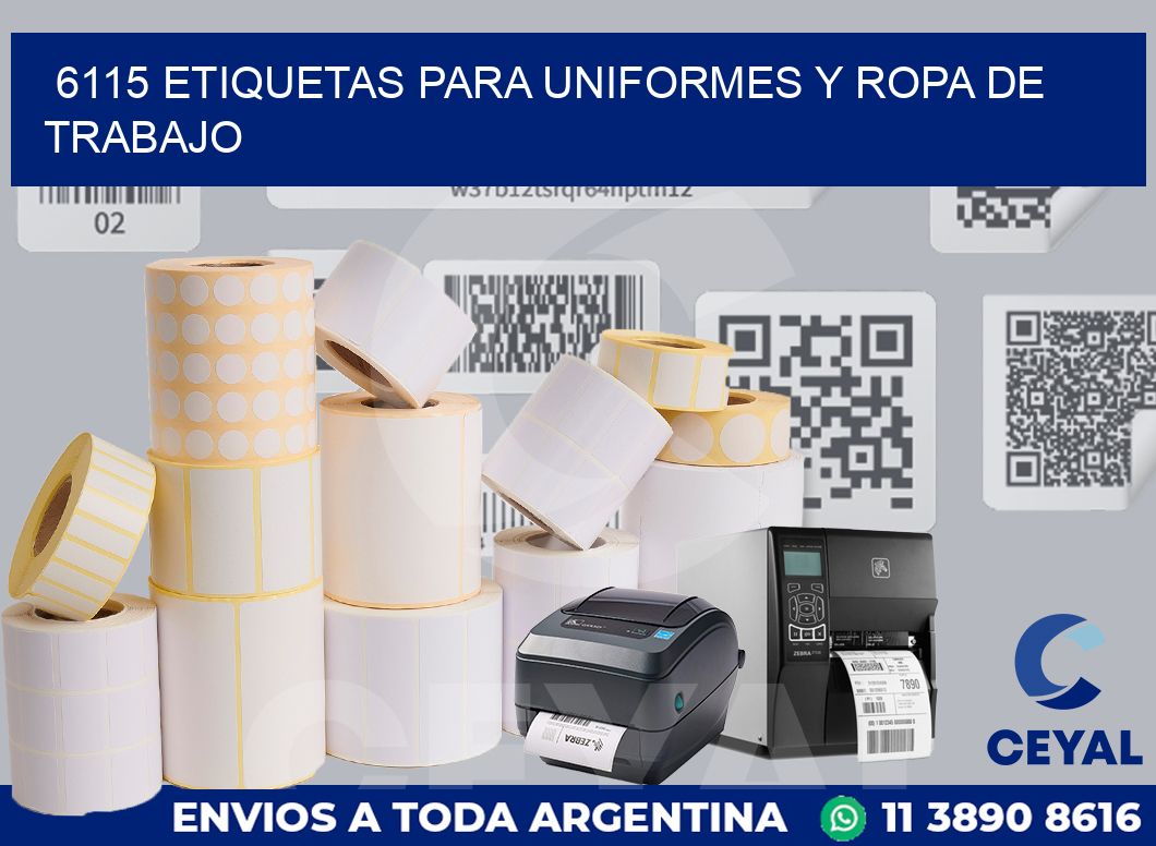 6115 ETIQUETAS PARA UNIFORMES Y ROPA DE TRABAJO