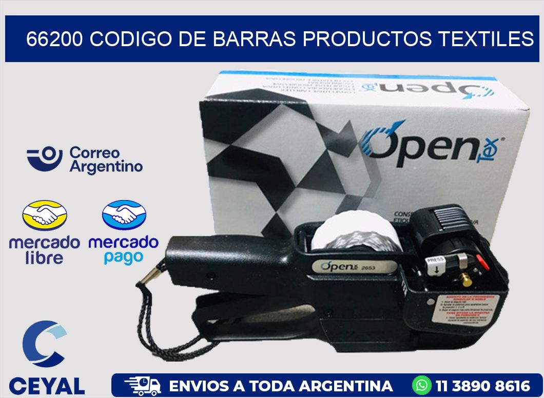 66200 CODIGO DE BARRAS PRODUCTOS TEXTILES