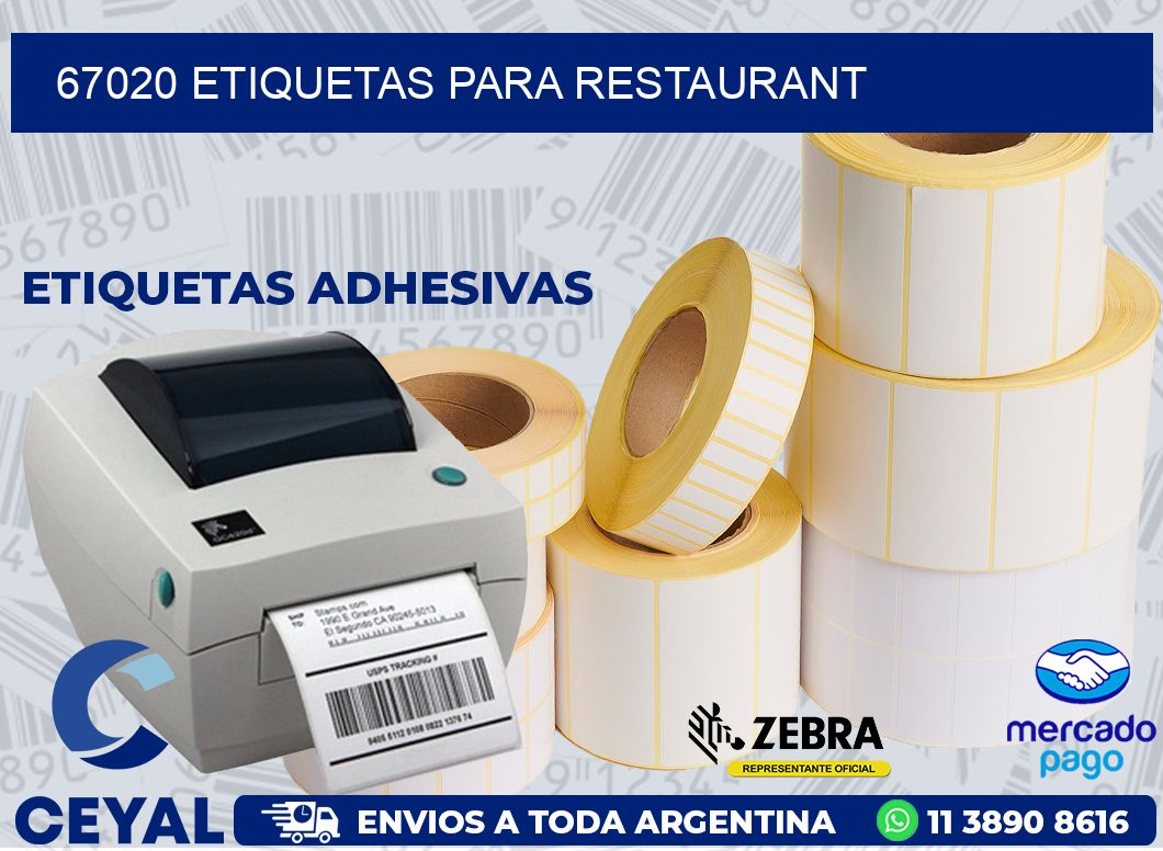 67020 ETIQUETAS PARA RESTAURANT