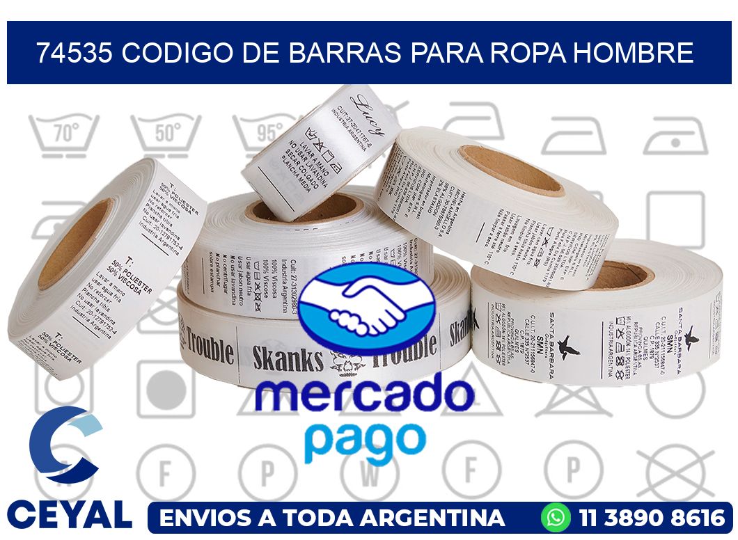 74535 CODIGO DE BARRAS PARA ROPA HOMBRE