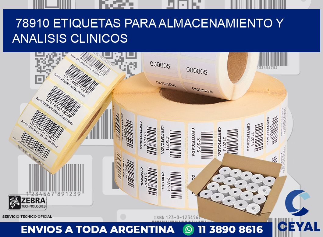 78910 ETIQUETAS PARA ALMACENAMIENTO Y ANALISIS CLINICOS