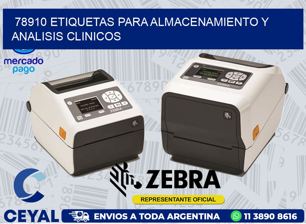 78910 ETIQUETAS PARA ALMACENAMIENTO Y ANALISIS CLINICOS