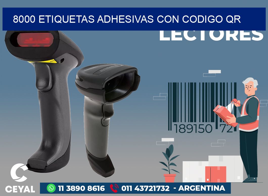 8000 ETIQUETAS ADHESIVAS CON CODIGO QR