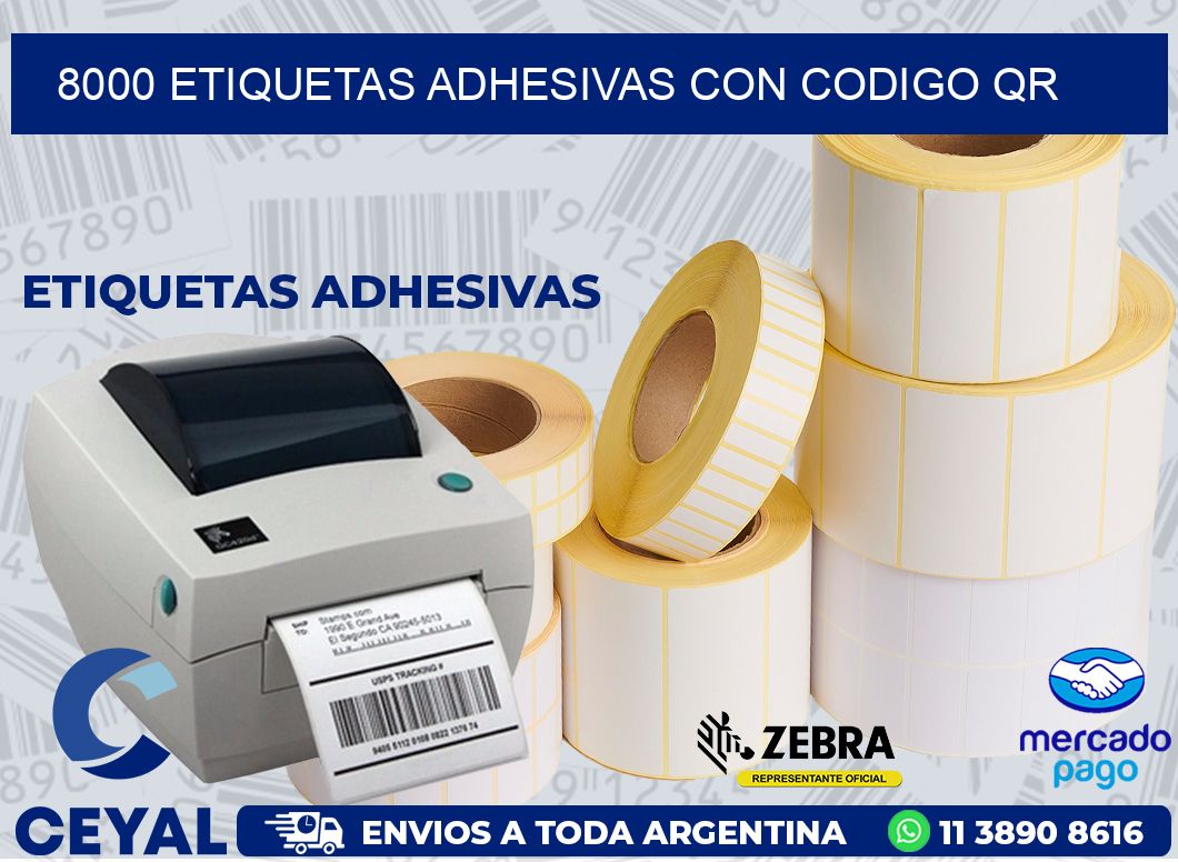 8000 ETIQUETAS ADHESIVAS CON CODIGO QR