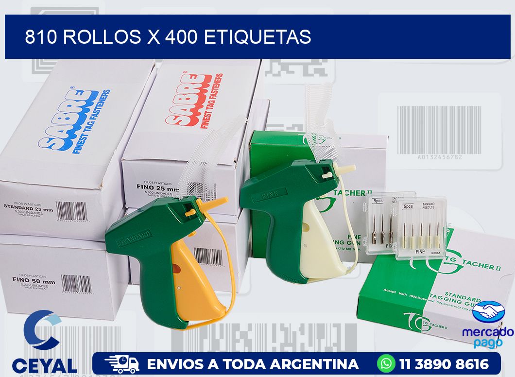 810 ROLLOS X 400 ETIQUETAS