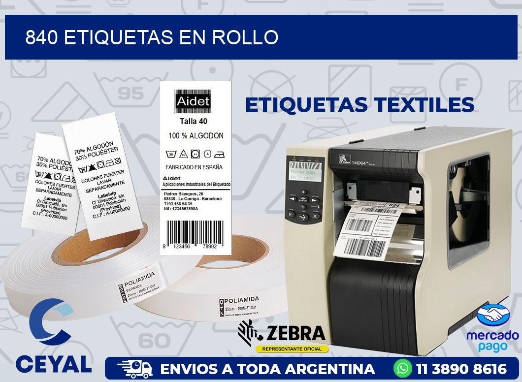 840 ETIQUETAS EN ROLLO