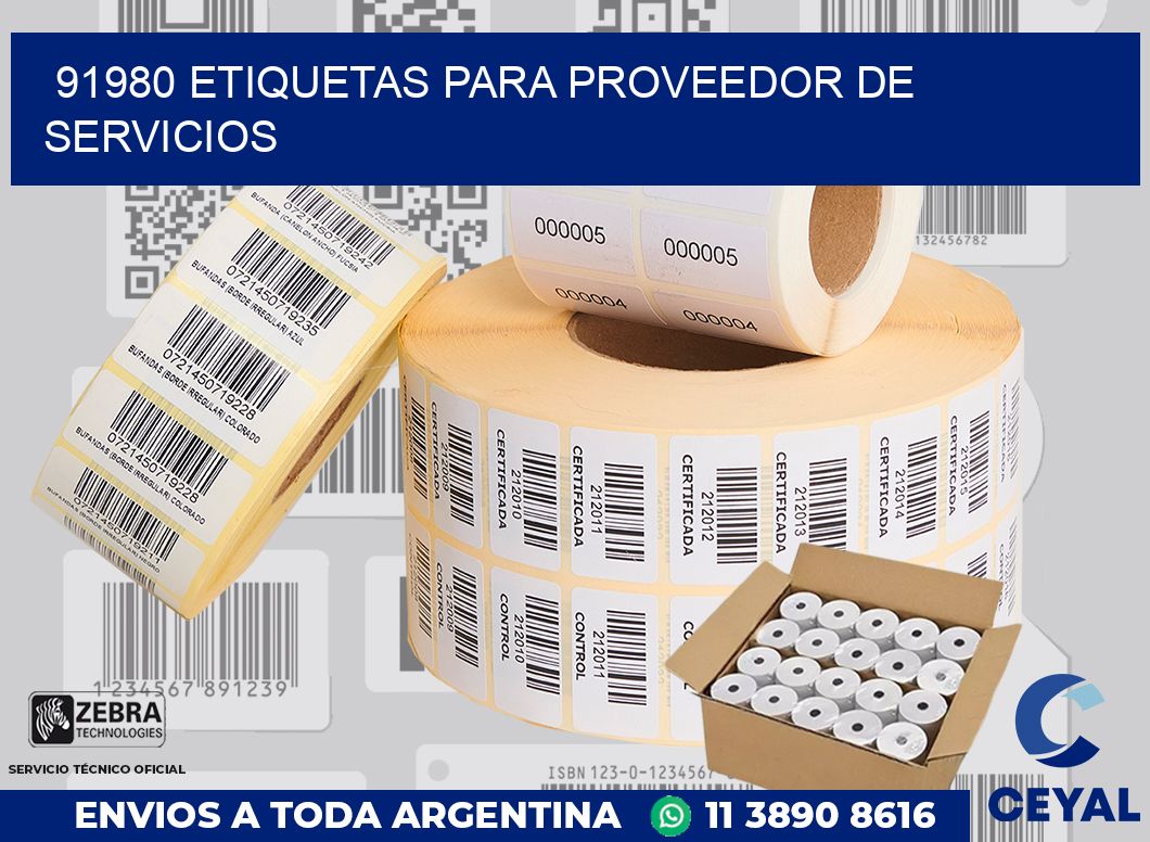 91980 ETIQUETAS PARA PROVEEDOR DE SERVICIOS