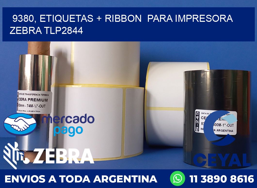 9380, etiquetas + ribbon  para impresora zebra TLP2844