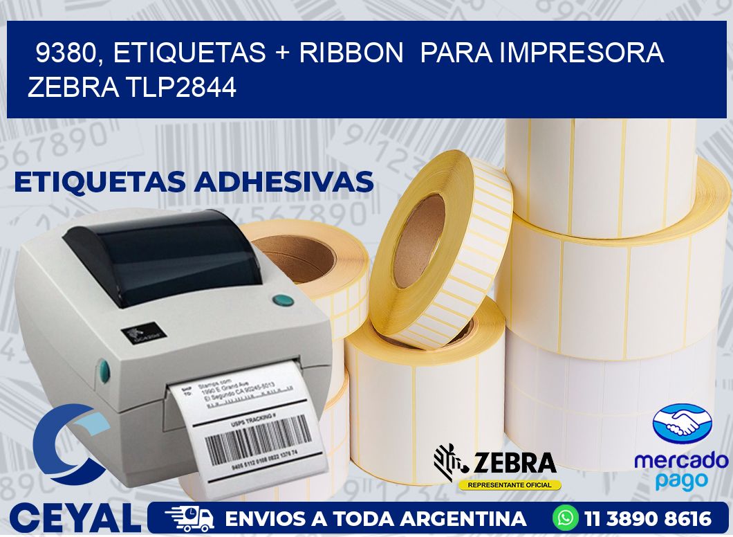 9380, etiquetas + ribbon  para impresora zebra TLP2844