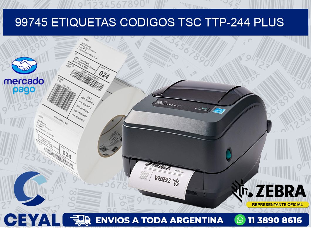 99745 ETIQUETAS CODIGOS TSC TTP-244 PLUS