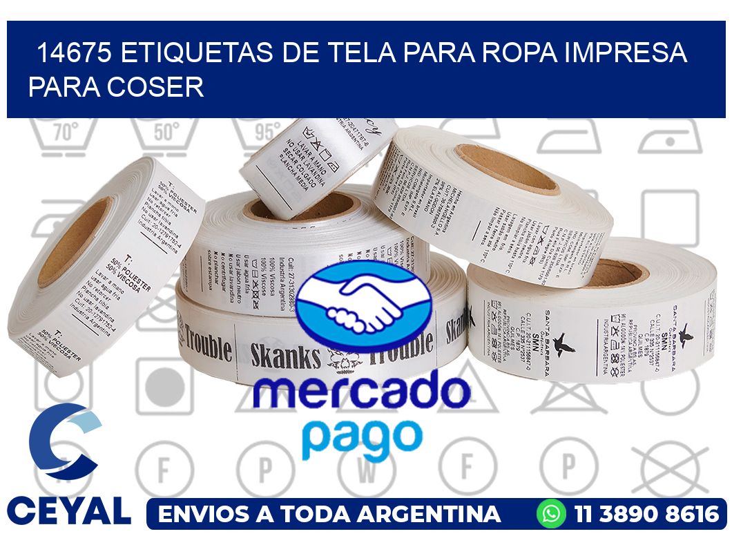 14675 ETIQUETAS DE TELA PARA ROPA IMPRESA PARA COSER