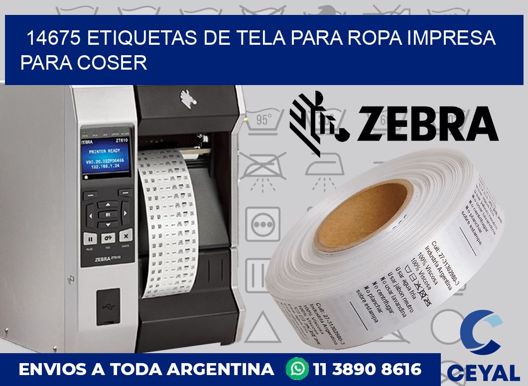 14675 ETIQUETAS DE TELA PARA ROPA IMPRESA PARA COSER